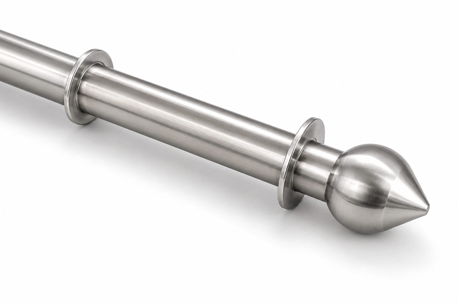 Geslepen RVS stang met gedraaide knop en punt